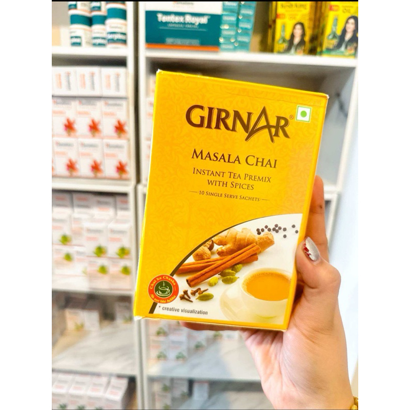 GIRNAR  MASALA CHAI  INSTANT TEA PREMIX WITH SPICES  10 SINGLE SERVE SACHETS
