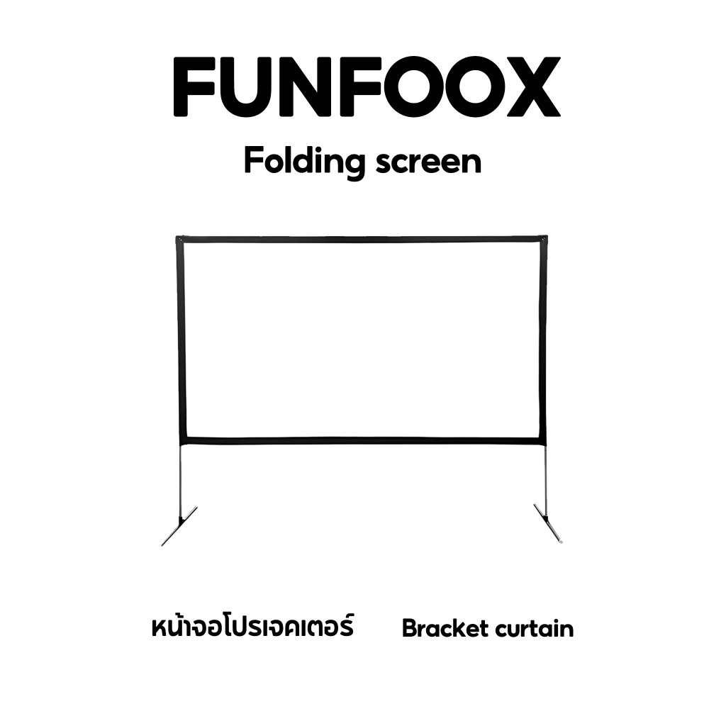 FUNFOOX MOD พับ 120 นิ้วหน้าจอโปรเจคเตอร์,แบบพกพา Mini พับโปรเจคเตอร์หน้าจอความยาวเพียง 25 ซม.และ 2 กก.น้ำหนัก