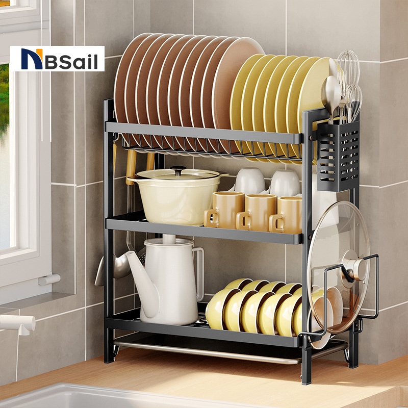 NBSail ชั้นคว่ำจาน ที่คว่ำจาน 2/3ชั้น ชั้นวางจาน ชั้นวางของในครัว kitchen dish racks ใหม่