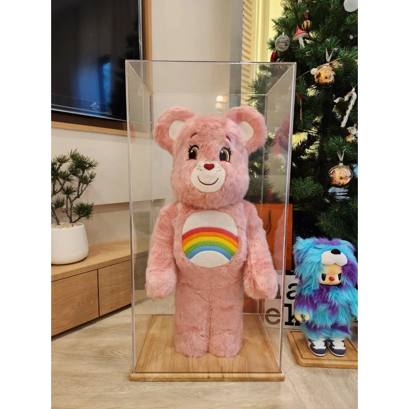 พร้อมส่ง - กล่องอะคริลิค กล่อง BEARBRICK 1000% กล่องครอบ โมเดล ฐานไม้แท้อย่างดี สินค้าแข็งแรงแน่นอน