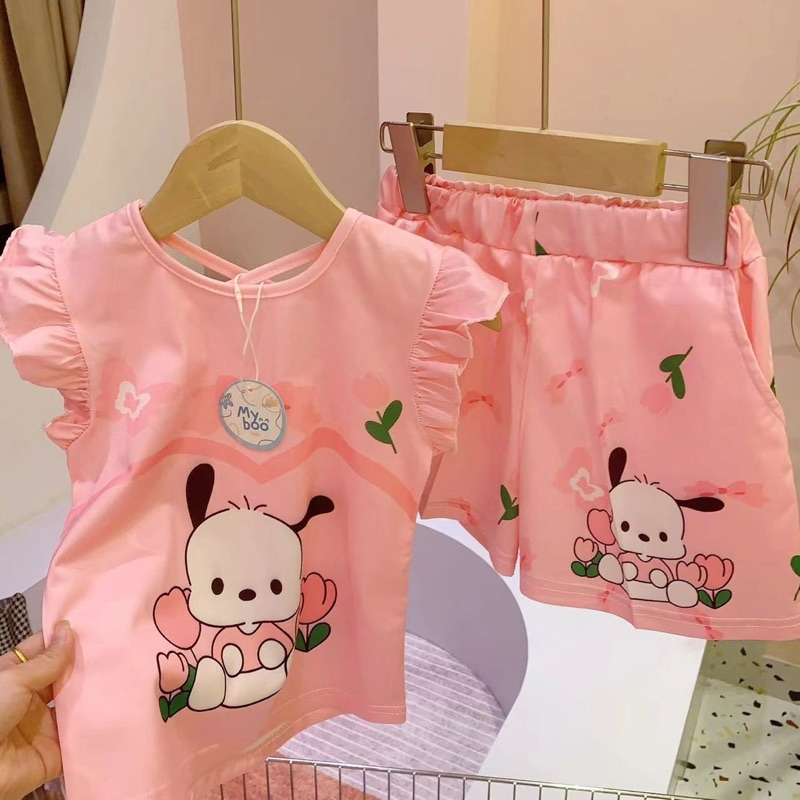 ชุดเซตลูกสาวพิมลายการ์ตูนน่ารักมากผ้านิ่มใส่สบายในภาพคืองานจริง