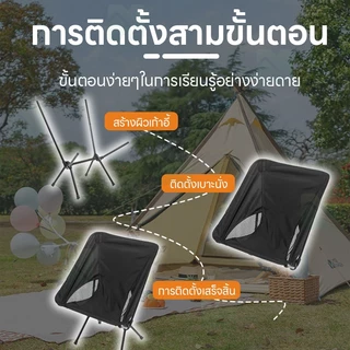 เก้าอี้แคมป์ปิ้ง พับเก็บได้ เก้าอี้พับ เก้าอี้สนาม ปิคนิคกลางแจ้ง รับน้ำหนักได้150kg พกพาสะดวก มีถุงเก็บฟรี