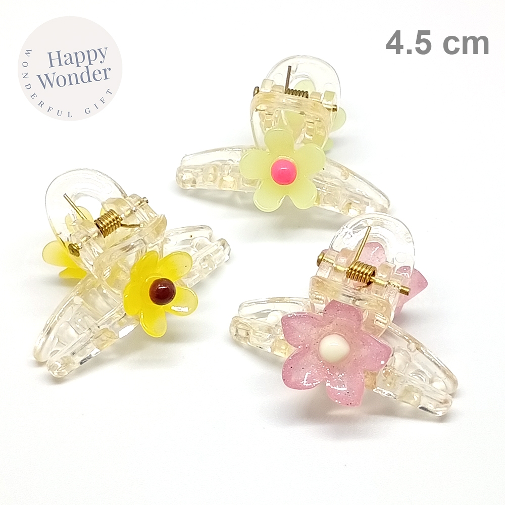 กิ๊บหนีบผม ครึ่งศีรษะ หนีบข้าง หนีบหน้าม้า ขนาด 4.5 cm ประดับเพชร หรูหรา ทรงหางปลา