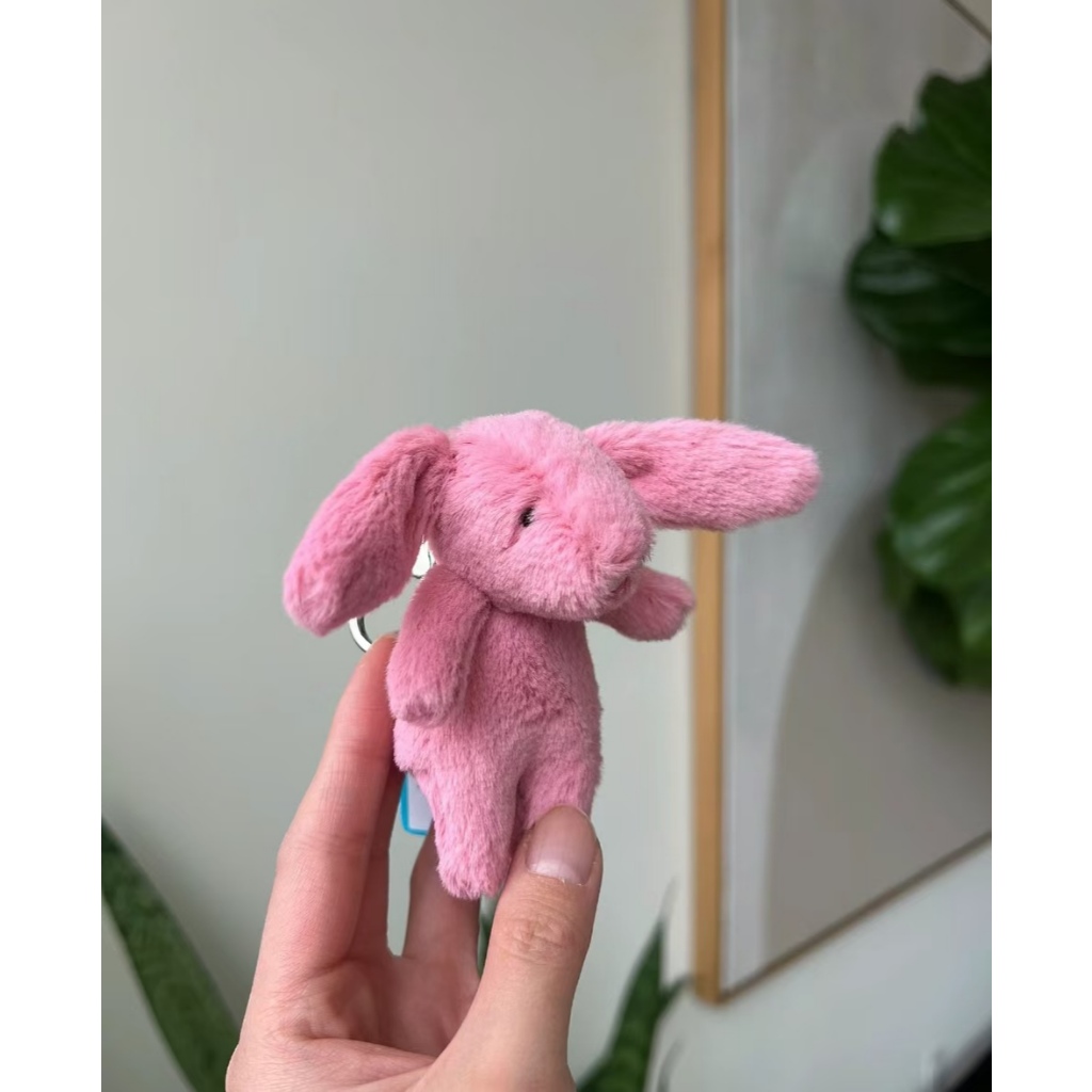 Jellycat 【ตัวแทนซื้อ】Rabbit พวงกุญแจกระต่ายขาว ห้อยกระเป๋า
