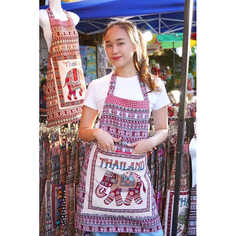 ผ้ากันเปื้อนลายช้างไทย