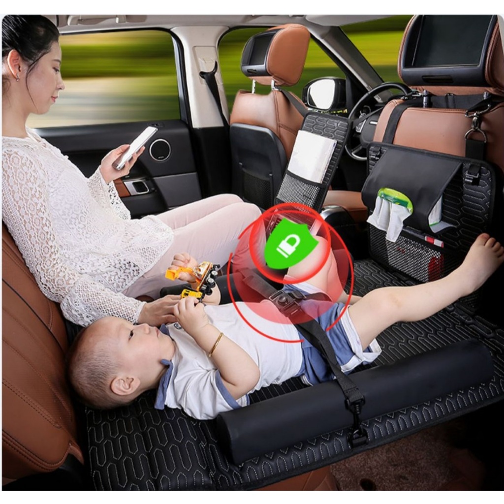 I Care Home ที่นอนในรถ SUV เก๋ง แบบพับได้ แยกชิ้นได้ 2+1 ที่นั่งแบบซิป วัสดุหนัง PU แท้ ติดตั้งง่าย 