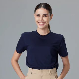 เสื้อไม่ร้อน คอกลม Mynds รุ่น Regular Smart T-Shirt ผ้า Dry Tech ที่สุดแห่งความใส่สบาย ระบายอากาศดี Unisex สีกรมท่า