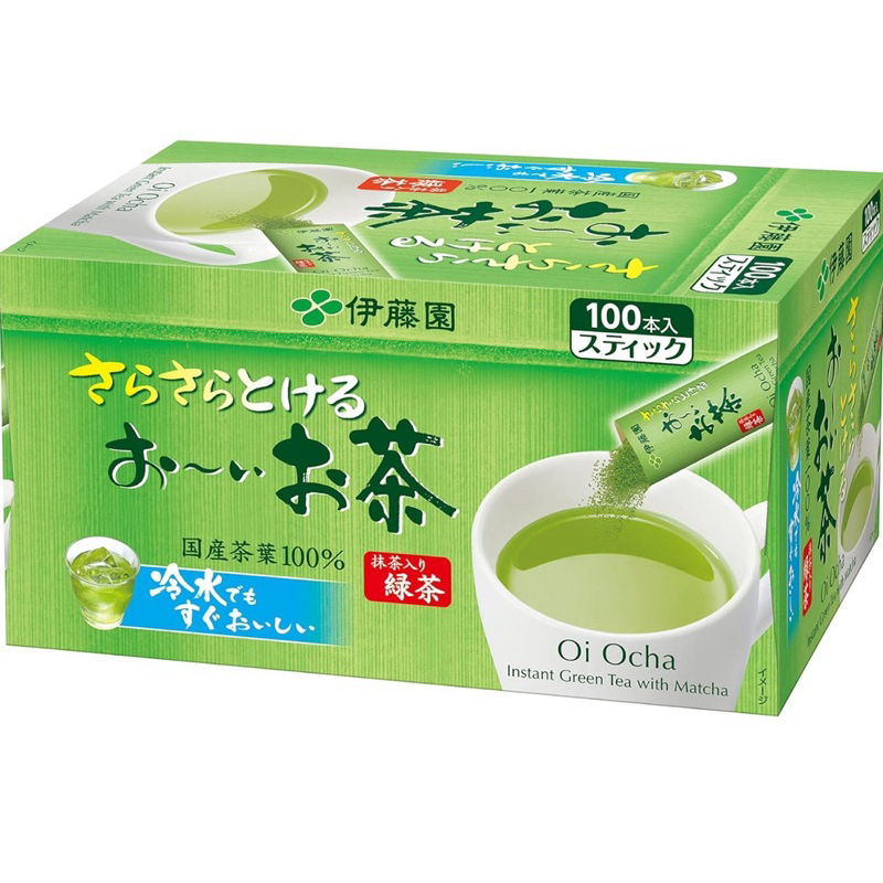 🚚พร้อมส่ง🇯🇵Itoen  Oi Ocha Green Tea ชาเขียวโออิ โอฉะ ชาเขียวญี่ปุ่นปรุงสำเร็จชนิดผง 1 กล่องx100 ซอง 