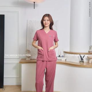 everydayscrub.bkk | ชุดสครับแพทย์(Ver.2) สี Puffer Pink 🩰🎟️✨(เสื้อพร้อมกางเกง)