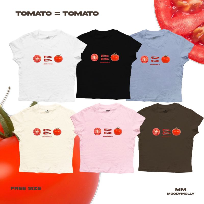 (moodymolly) เสื้อ baby tee ลาย tomato น่ารักเก๋ๆ