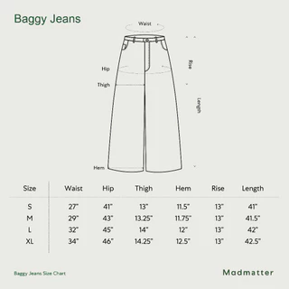 Madmatter - Baggy Jeans กางเกงยีนส์ ทรงขากว้าง