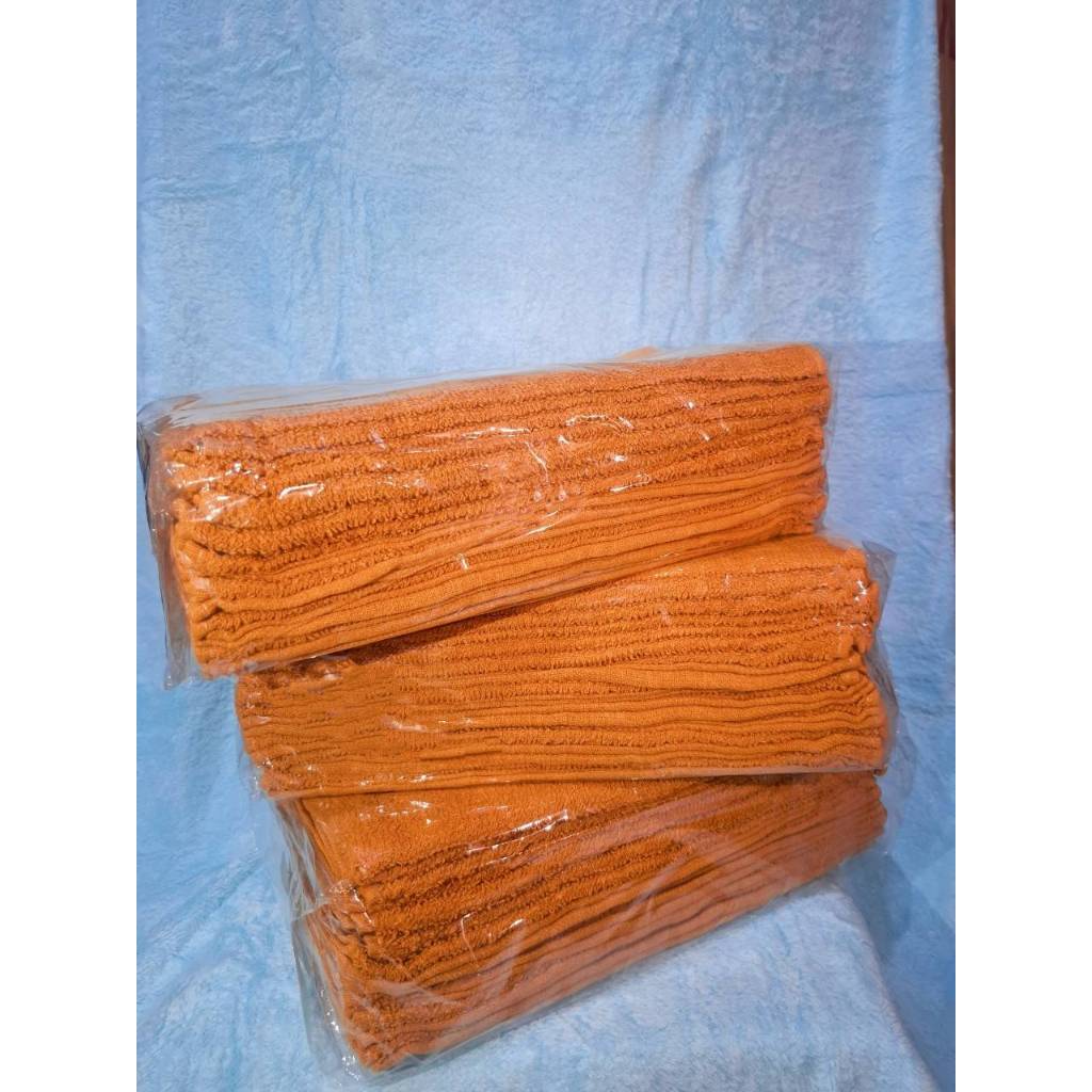 ผ้าขนหนูสีน้ำตาลถวายพระ Cotton100% ผ้าเช็ดหน้า ผ้าเช็ดผม 1 โหล ขนาด34*74 Cm ผืนเล็ก