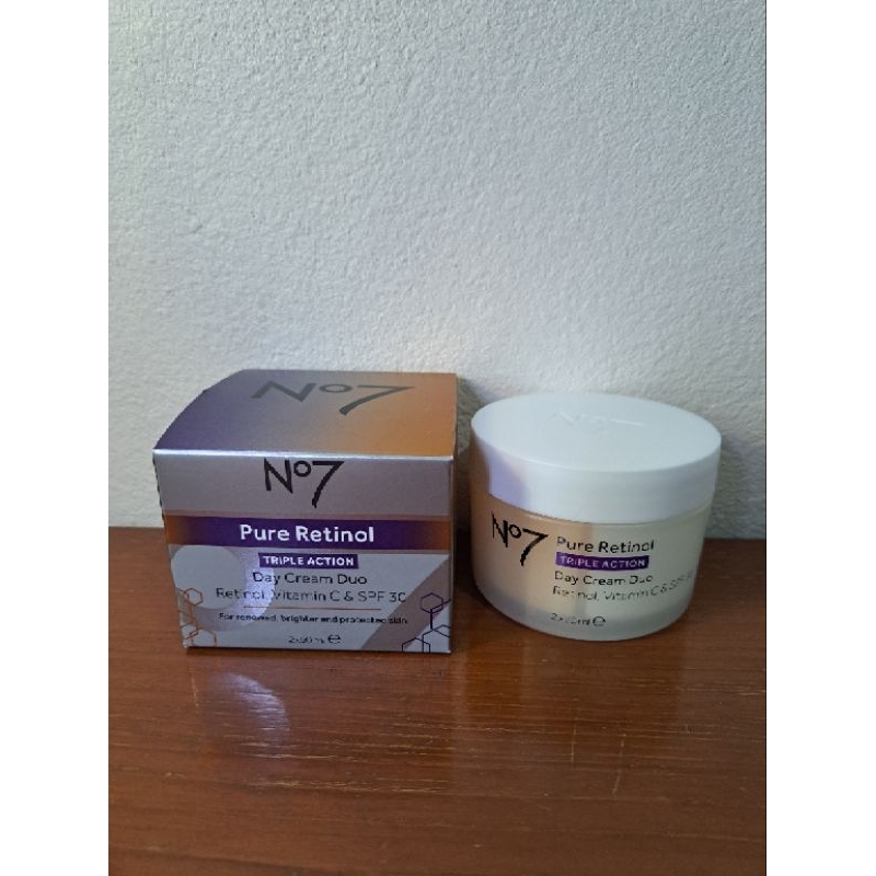 No7 Pure Retinol Triple Action Day Cream Duo Retinol Vitamin C & SPF30 2x50 ml
