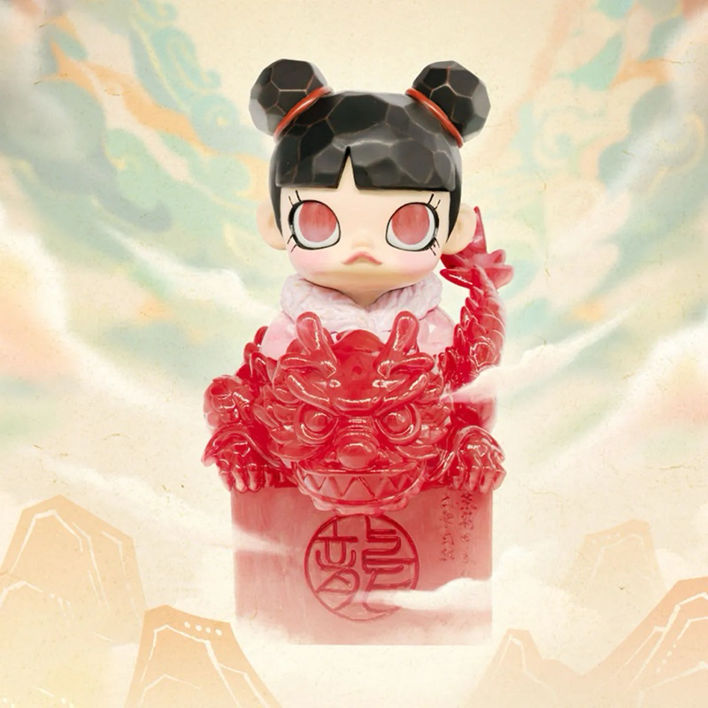 MOLLY 18th Anniversary Statue-Riding Dragon Square Seal| RED