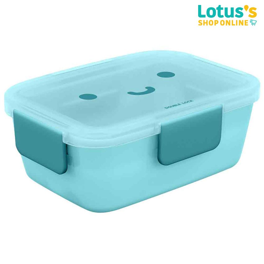 ดับเบิ้ลล็อค กล่องอาหารพิมพ์ลาย smile บรรจุ 930 มล. รุ่น 1372 DOUBLE LOCK FOOD CONTAINER 930 ML. NO.137