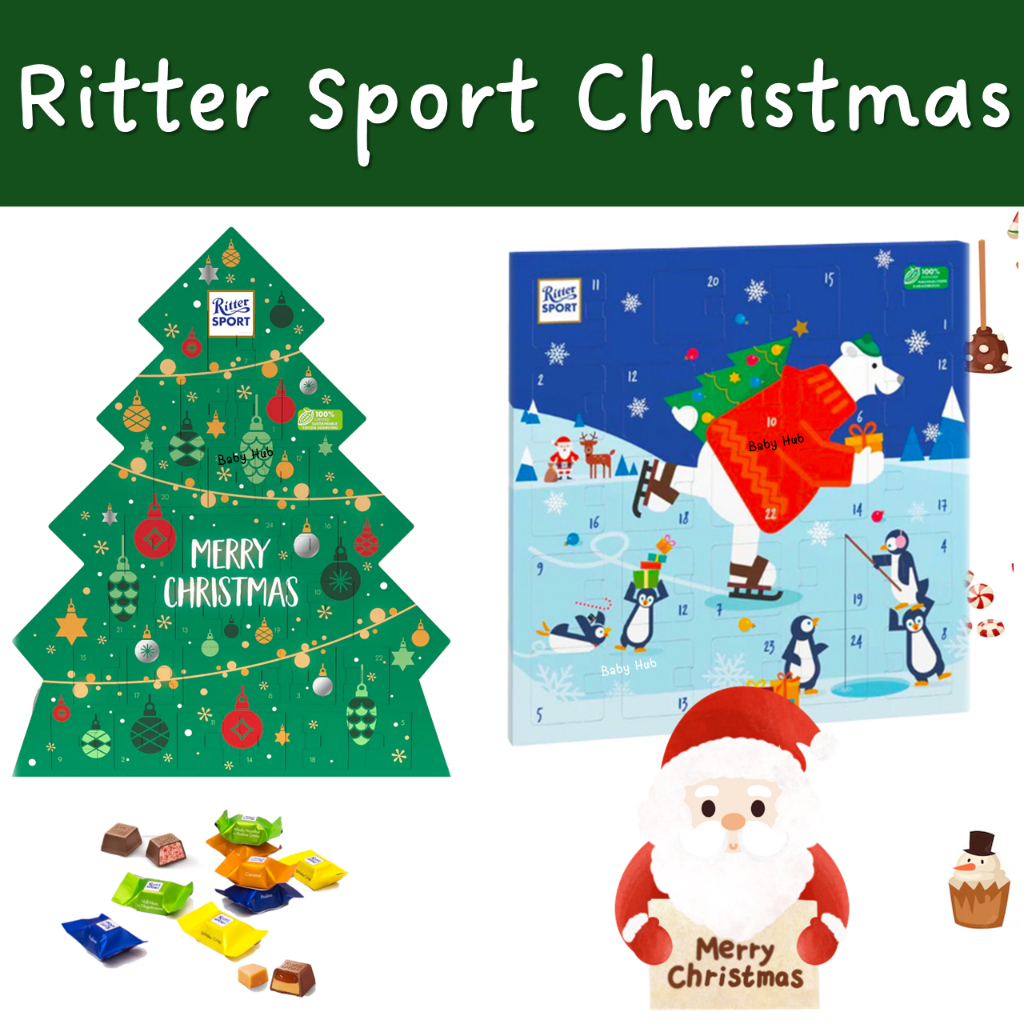 Ritter Sport Chocolate Advent Calender Chocolate ริทเทอร์ สปอร์ต แอดเวนท์ คาเลนดาร์ (ช็อกโกแลตนมสอดไส้รสต่างๆ)