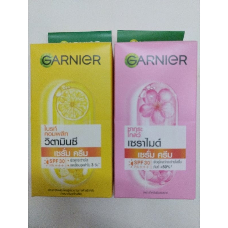 การ์นิเย่ 20 บาท รุ่นใหม่(ขายยกกล่อง) ซากุโกลว์/ไบรท์คอมพรีท 7มล.×6ซอง.