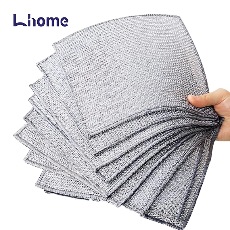 ซื้อ20แถม1!!! Lhomeผ้าตาข่ายเงินเอนกประสงค์ขจัดคราบได้ง่าย แห้งไว ไม่สะสมเชื้อโรค ใช้ได้นาน ทนทาน