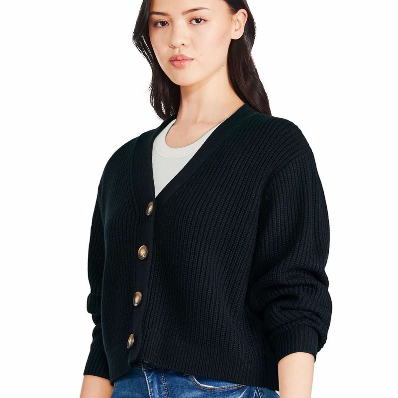GEORGE เสื้อคาร์ดิแกน เสื้อถัก คอวี WOMEN BOXY CARDIGAN (C0401)