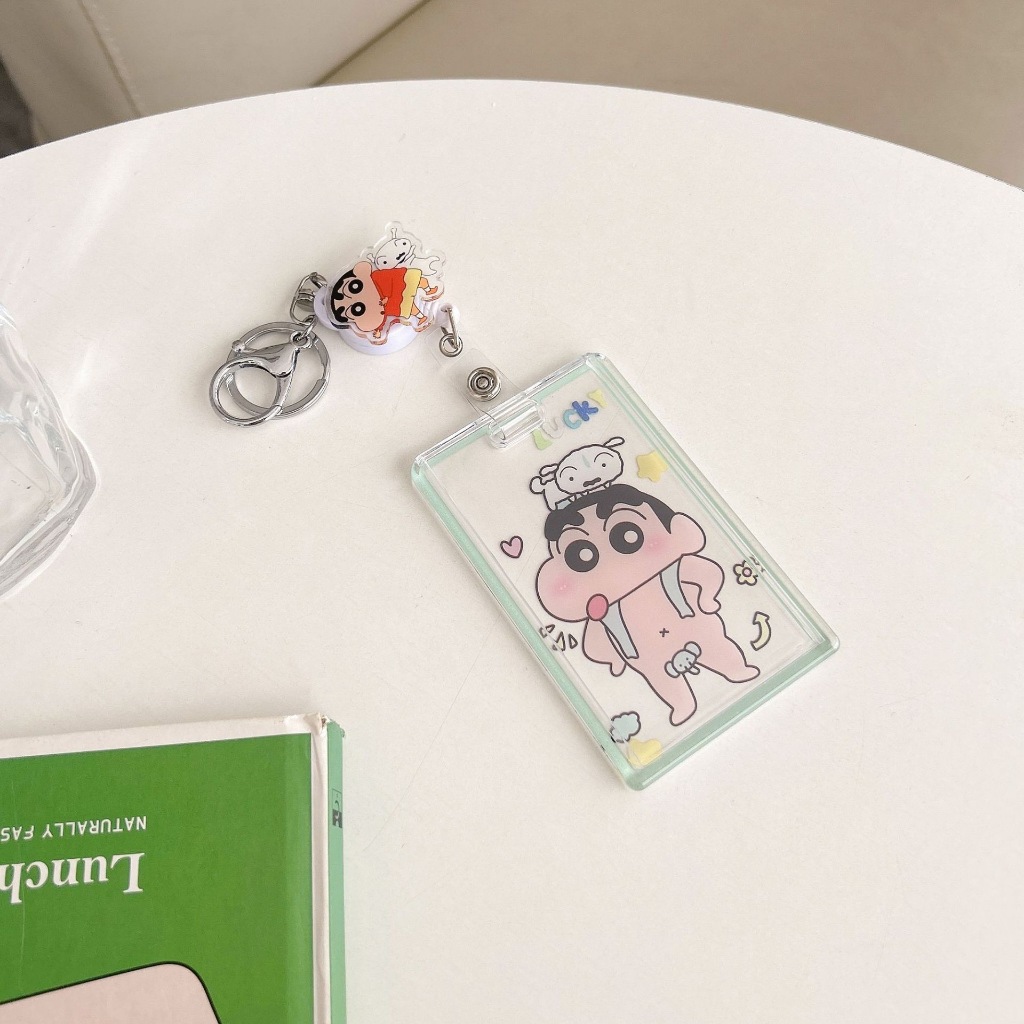 ที่ใส่การ์ดแบบใสลายชินจัง มีตัวเลือกหลายแบบ พร้อมสายดึงโยโย่ยืดหดได้ และตะขอพวงกุญแจ - รูปที่ 5