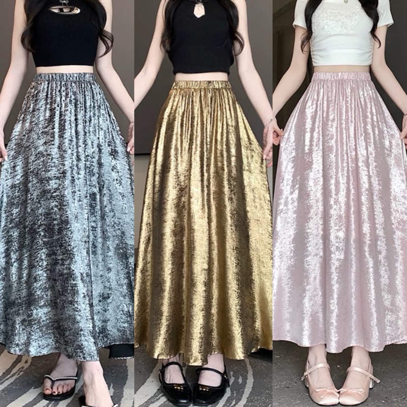 กระโปรงสีกางเพชรวิบวับใส่ออกงาน หรูหรามาก