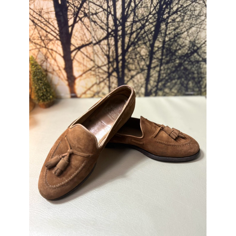 Crockett & Jones Cavendish II brown suede tassle loafers (used)