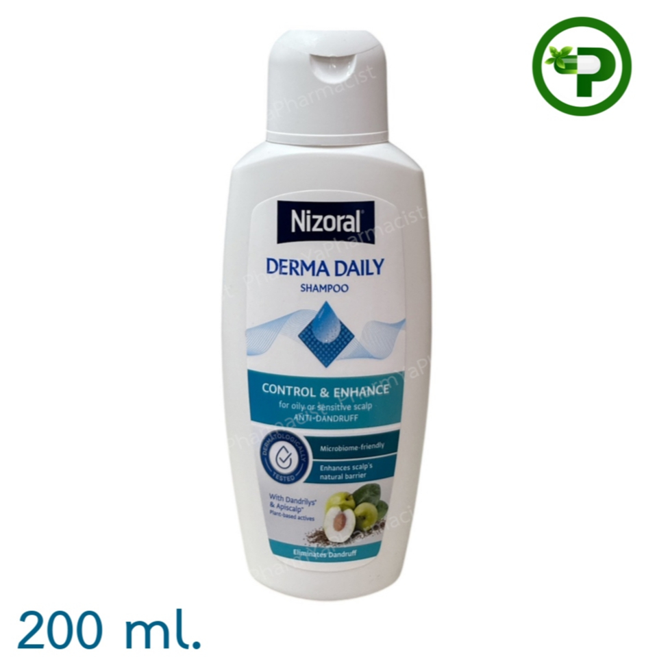 Nizoral(ไนโซรัล) Derma Daily Shampoo แชมพูขจัดรังแค ปริมาณสุทธิ 200 มล.