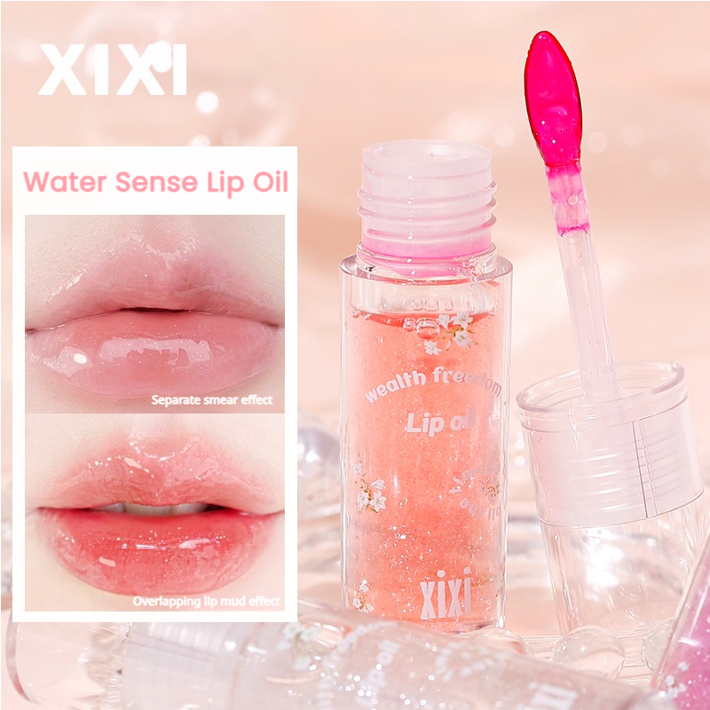 xixi watery flower language lip oil เปลี่ยนสีได้ ชิมเมอร์ละเอียด ชุ่มชื้น เบา ไม่เหนียวเหนอะหนะ ลิปเคลือบใส ลิปมิเรอร์วอ