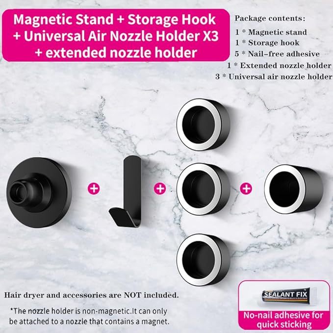 Wavancky ขาตั้งแม่เหล็กสำหรับหัวเป่าผมที่สามารถใช้กับเครื่องเป่าผม Dyson และ Leuphan
