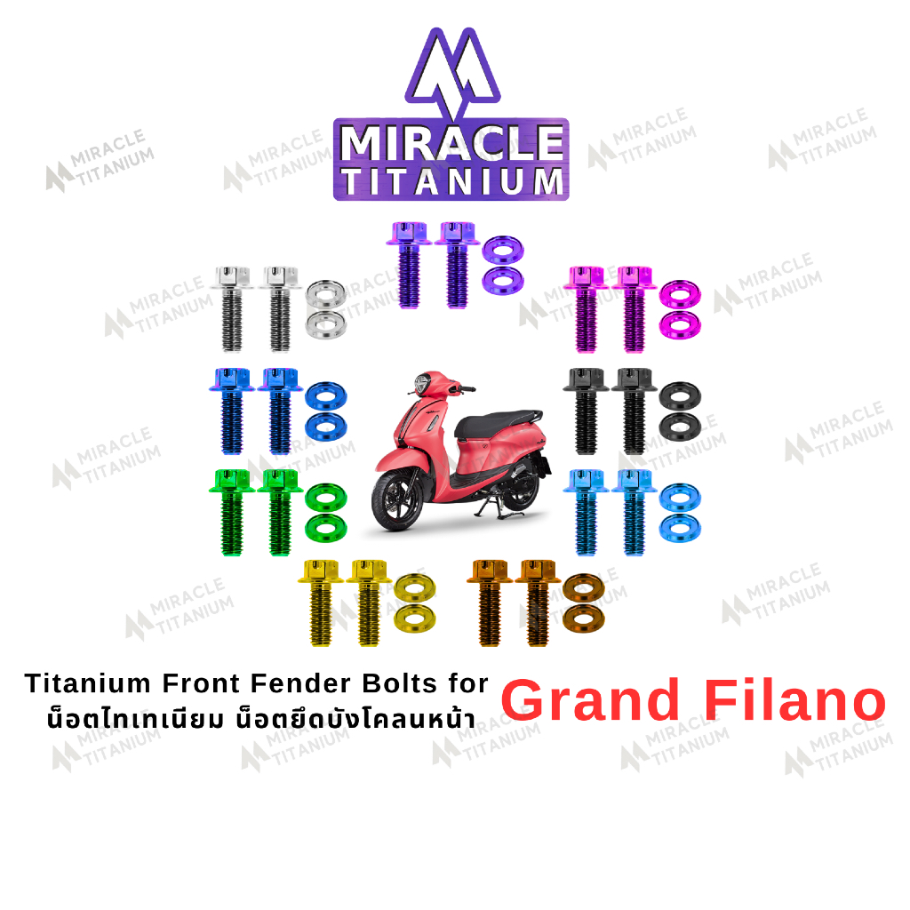 GRAND FILANO Titanium Front Fender Bolts บังโคลนหน้า