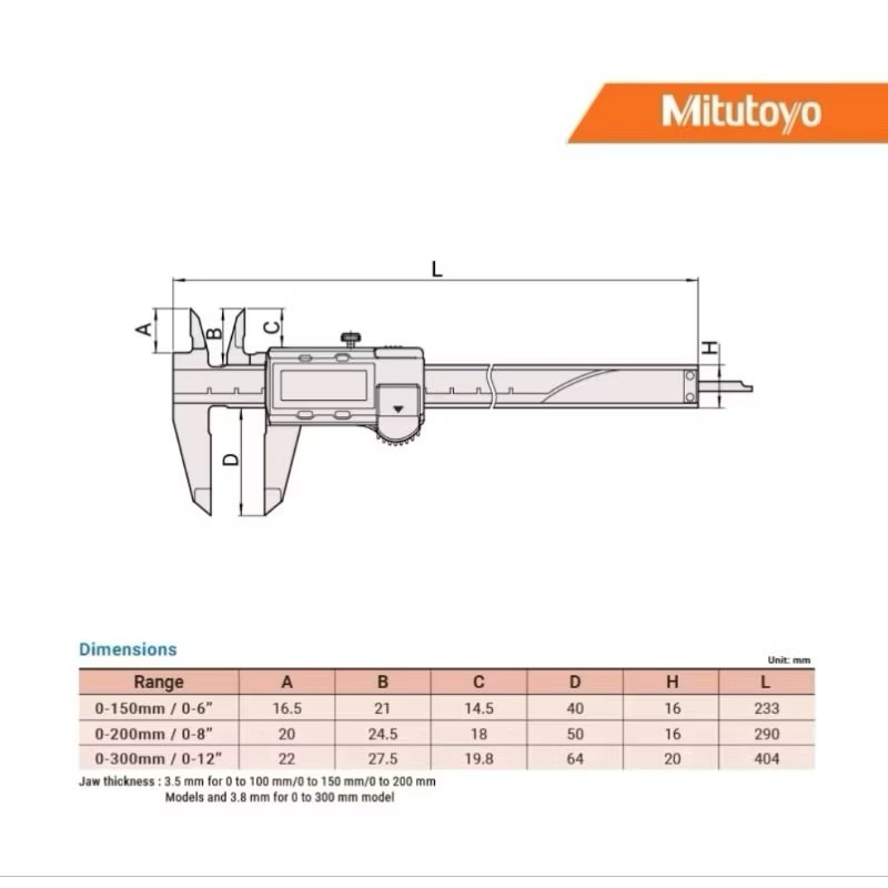 เวอร์เนียดิจิตอล(Mitutoyo) 0.01 มม. – Digital Vernier –  พร้อมส่ง รับประกันสินค้า‼️ออกใบกำกับภาษีได้ ราคา ถูกที่สุด ดีลบีเคเค แกลเลอรีภาพที่ 3