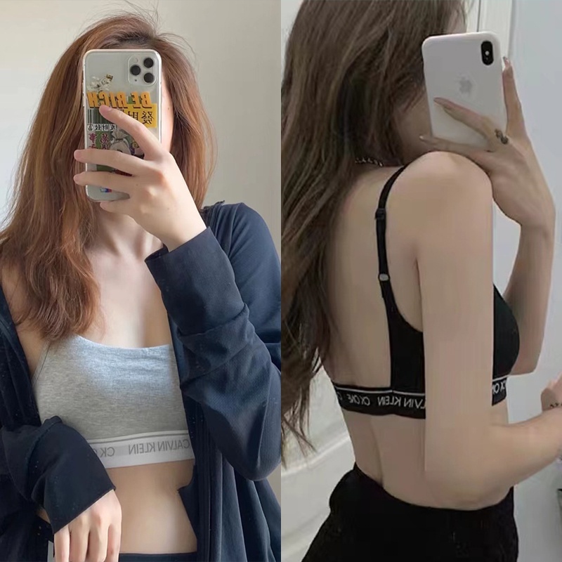 คาลวิน ไคลน์ สายเดี่ยวBralette เซตชุดชั้นใน ผู้หญิง กางเกงชั้นใน CK One Bras Bikini ผ้านิ่มใส่สบาย บรา