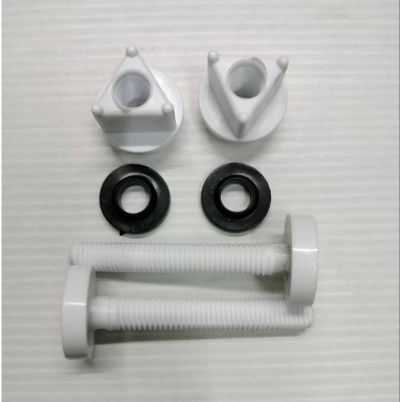 ชุดอะไหล่น็อตถังหม้อน้ำชักโครกพลาสติก