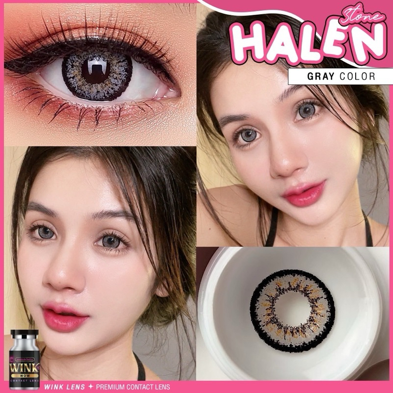บิ๊กอายส์-คอนแทคเลนส์ Helens gray ตัดขอบตาคมสีเทา ใส่สวย
