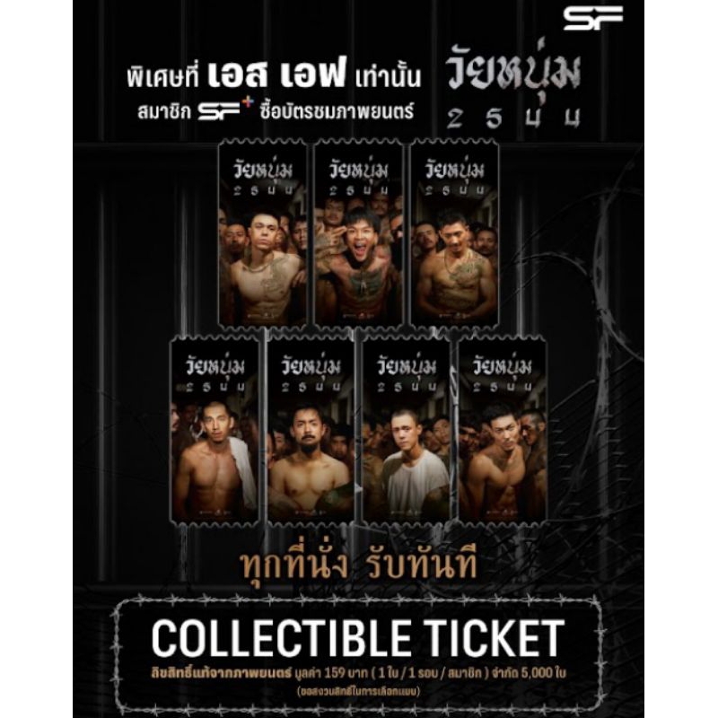 Collectible Ticket วัยหนุ่ม2544 ลิขสิทธิ์แท้จาก SF Cinema SF+ วัยหนุ่ม2544 วัยหนุ่ม 2544 In Youth We