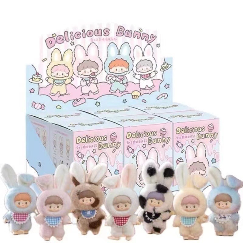 สุ่มยกBOX 6กล่อง Delicious Bunny Rabbit แบบจุ่ม ลุ้นสีลุ้นซีเครท พวงกุญแจ น้องกระต่ายบันนี่โซตอน ขนนุ่ม