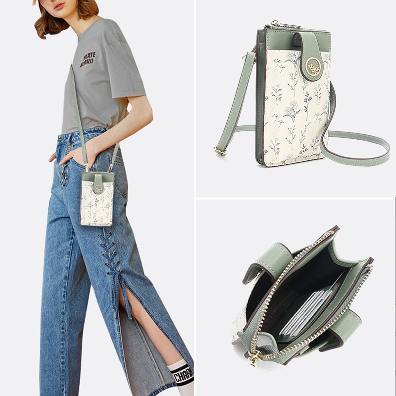 SUPHIAR กระเป๋าใส่มือถือผู้หญิง รุ่นใหม่ปี 2025 แฟชั่น ทันสมัย กระเป๋าสะพายไหล่ขนาดเล็ก ลายดอกไม้ กระเป๋าสะพายข้าง