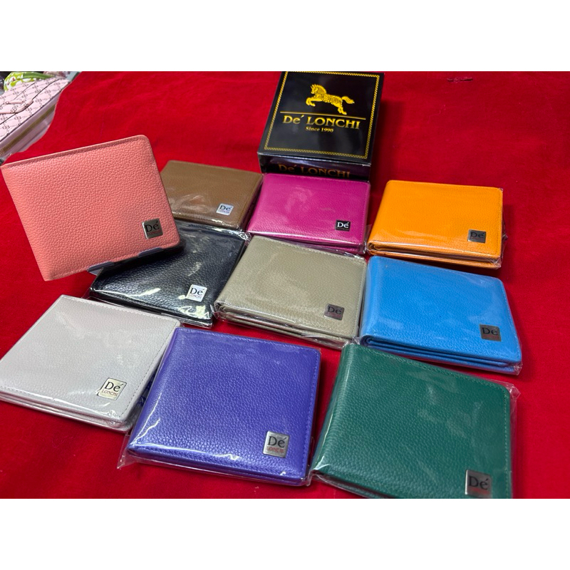 กระเป๋าสตางค์หนังแท้ De’Lonchi ใบสั้น รุ่น 2 พับ มีสีให้เลือกถึง 10 สี