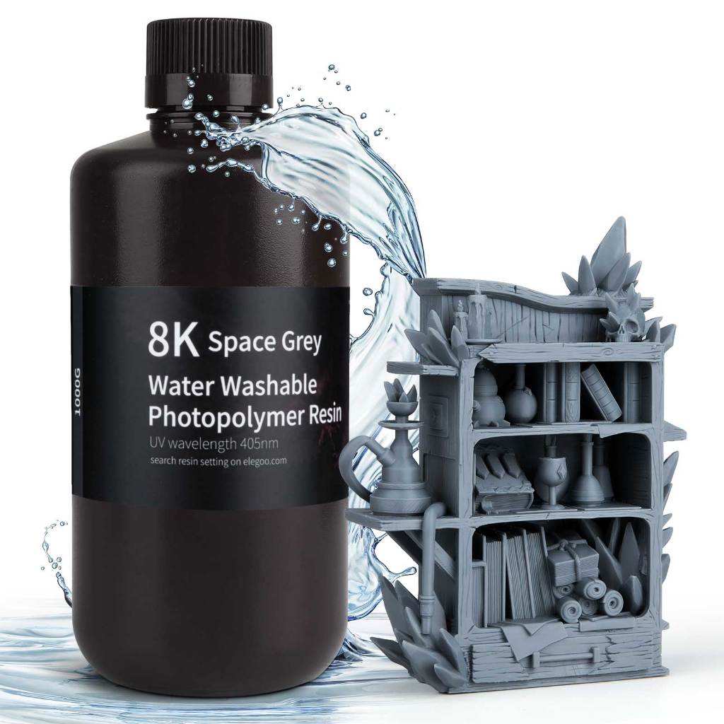 Elegoo Water Washable Resin 8K 1 kg เรซินล้างด้วยน้ำ ใช้งานง่าย คมชัด งานไม่แตก