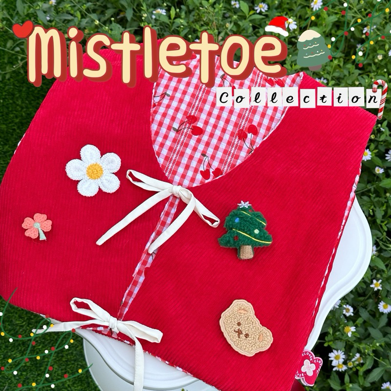 พร้อมส่ง Mistletoe collection Vest เสื้อกั๊ก สีแดง Christmas & Valentine & Chinese New Years accessories สดใส น่ารัก