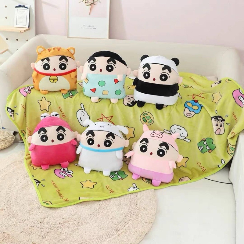 [พร้อมส่ง] ชินจังมาแล้วจ้า หมอนผ้าห่มชินจัง