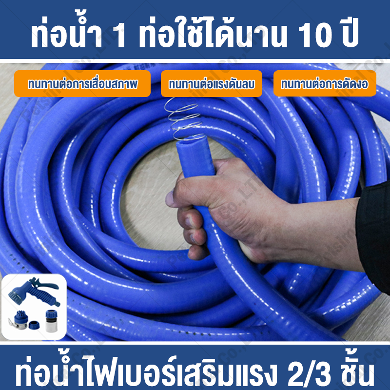 【ส่งฟรี】สายยาง 4/5 หุน สายยางสีฟ้า 1/2 รดน้ำต้นไม้ 10-30 เมตร สายยาง 5/8 นิ่ม เด้ง อย่างดี 10ปีไม่แข็งกรอบการล้างรถสะดวก