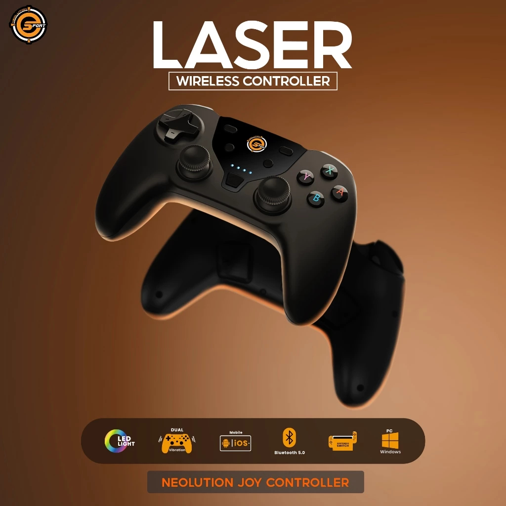 Neolution E-Sport Gaming Controller Laser Joy Games จอย คอนโทรลเลอร์ 3 ระบบ ไร้สาย บลูทูธ-ของแท้ 2 ปี