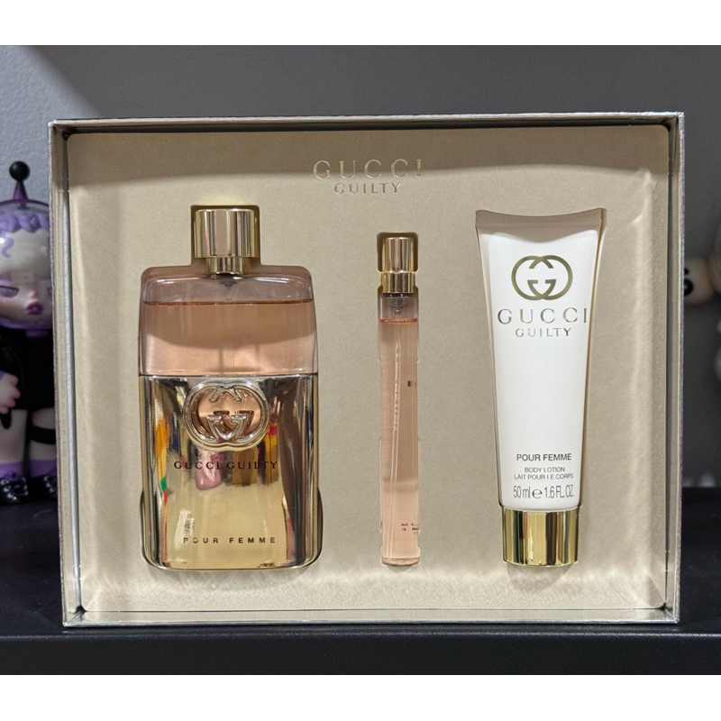 หอมไฮโซมาก กลิ่นหายากสุดๆ Gucci Guilty Pour Femme EDP Set 3pcs.ปี23 นำเข้าคะ แท้100%