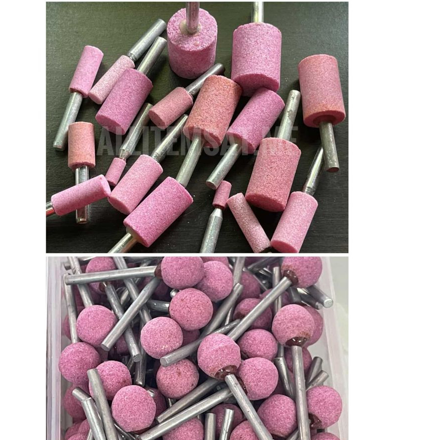 ลูกขัดชมพู, หินขัดชมพู, หินเจียรชมพู, ลูกขัดอมยิ้ม แกน 3, แกน 6 mm.