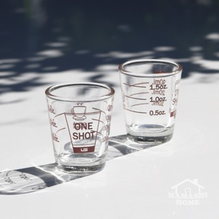 แก้วตวง 1 SHOT 2 SHOT ขนาด 2 ออน 60 มล. พิมพ์สเกล แก้วซอตกาแ…
