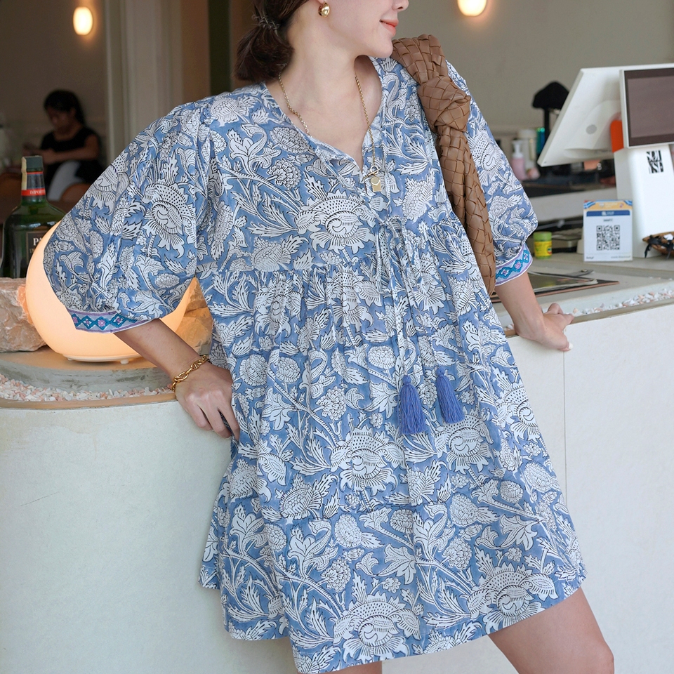 Dahlia Dress in Cloudy Day