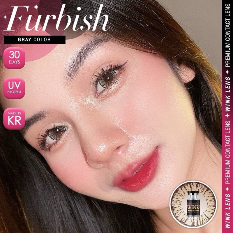คอนเเทคเลนส์ Bigeye บิ๊กอาย Furbish สีเทา สีน้ำตาล คอนเเทคเลนส์กรองเเสง