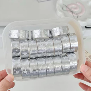 💫🪄พร้อมส่ง!เทปสติ๊กเกอร์ดาวเงิน 15mm DIY สำหรับตกแต่ง ยาว2m น่ารักมาก