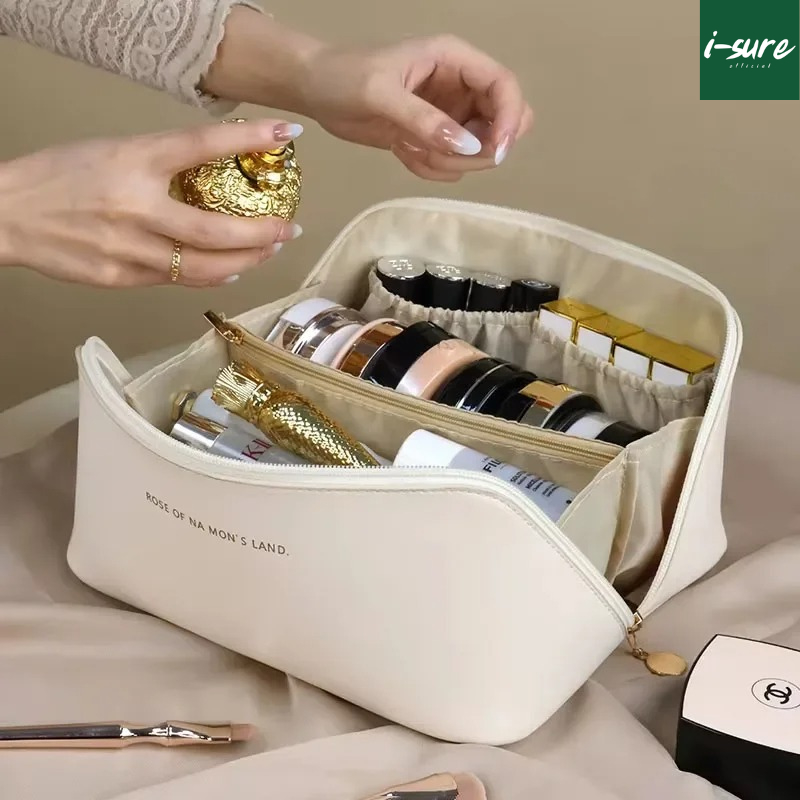 [พร้อมส่ง] กระเป๋า แต่งหน้า makeup bag อายแชโดว์ แปรงปัดแก้ม พาเลทตา พับแต่งหน้า หนัง PU กันน้ำ